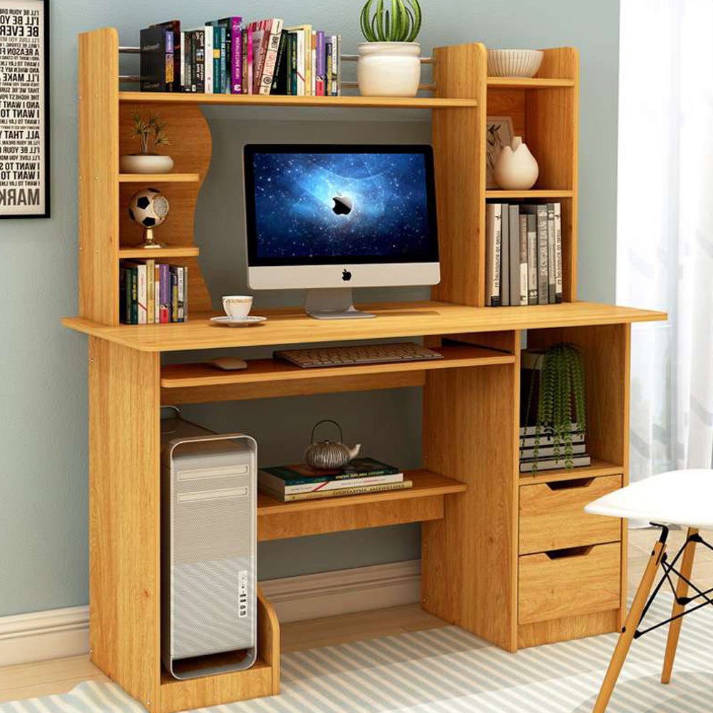 Adagio Computer Desk Workstation with Shelf & Cabinet - 3 Cols - Deluxe Home Delight