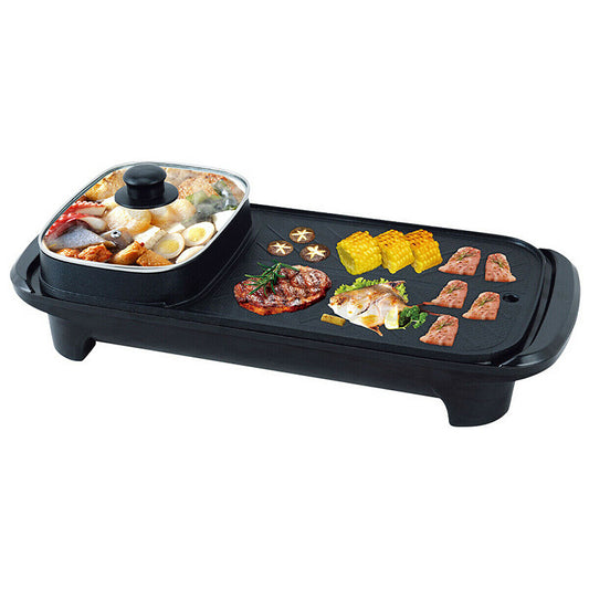 2 In 1 Electric Barbecue Pan & Grill for Teppanyaki, Shabu and BBQ