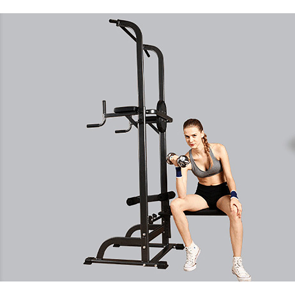 FitFirst Fitness Station - Tower Dip, Bar Pull Up, Multi Function 4 Way Stand - Deluxe Home Delight