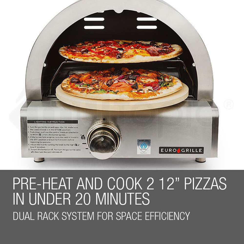 Manfredi Deluxe Pizza Oven  2-at-a-time - Silver or Black - Deluxe Home Delight