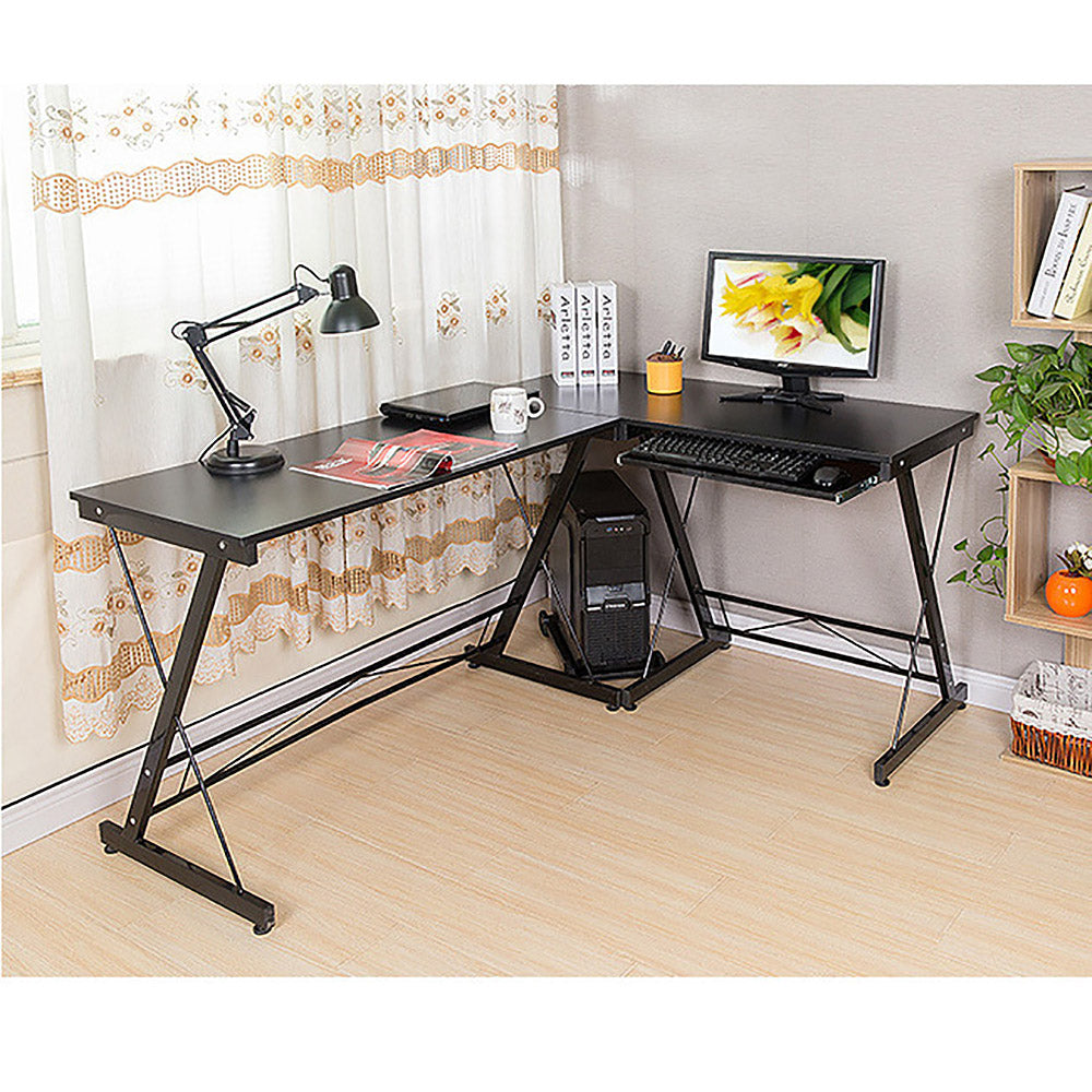 Freedom Corner Computer Desk - Double Workstation - 3 Cols - Deluxe Home Delight