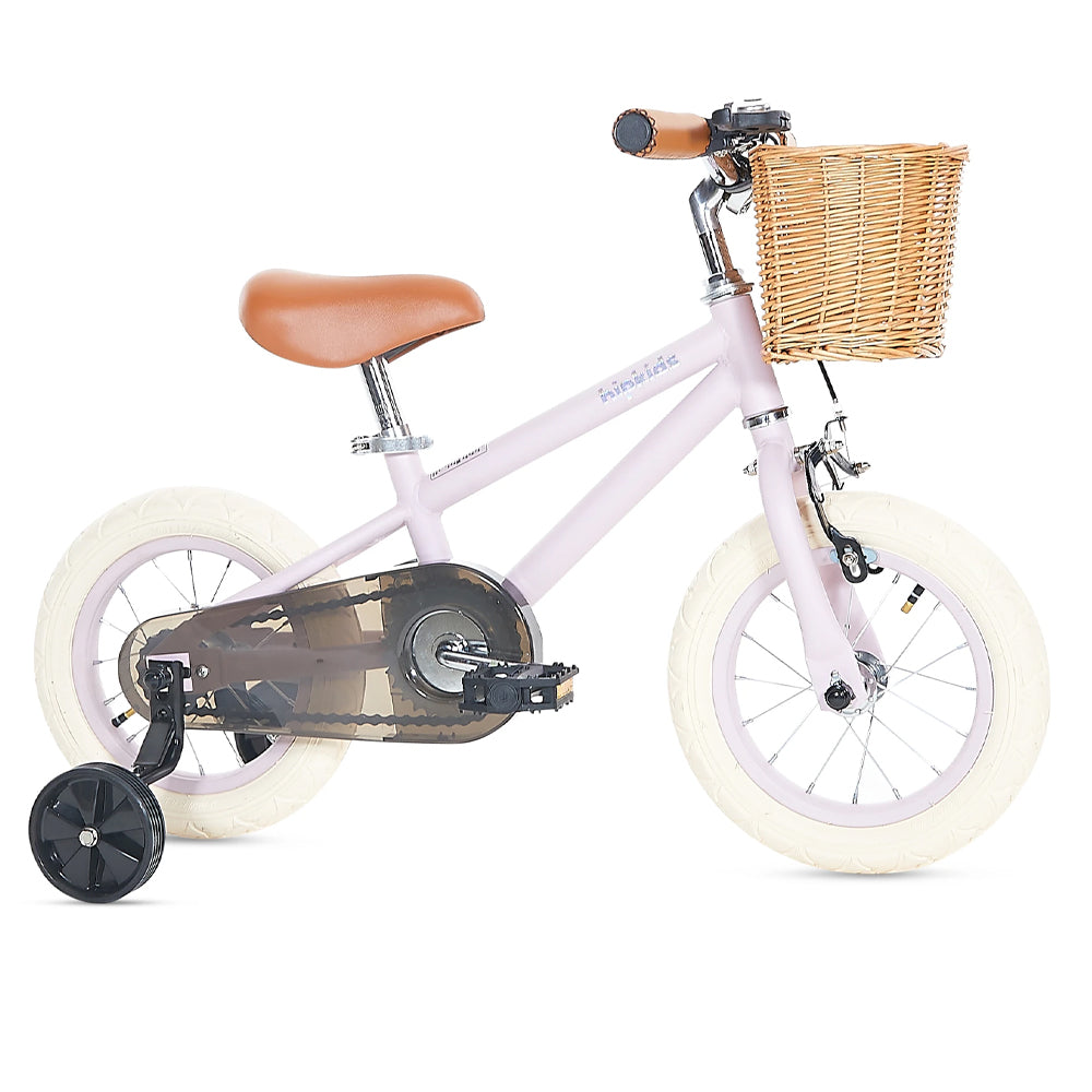 Classic Kids Steel Bike with Wicker Basket - 4 cols