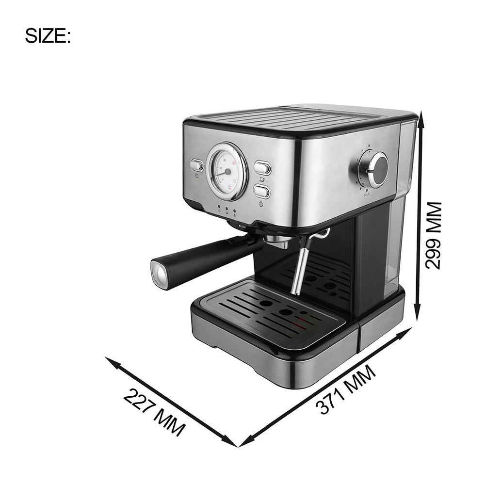 The Pro Espresso Coffee Machine w/Superior Milk Frother -15 Bar Italian