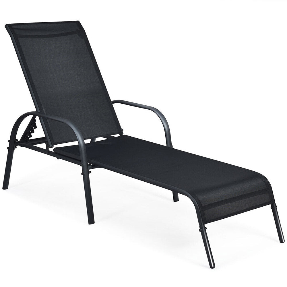 Recliner/Folding Sun Lounge & Beach Chair - 5 Adjustable Angles