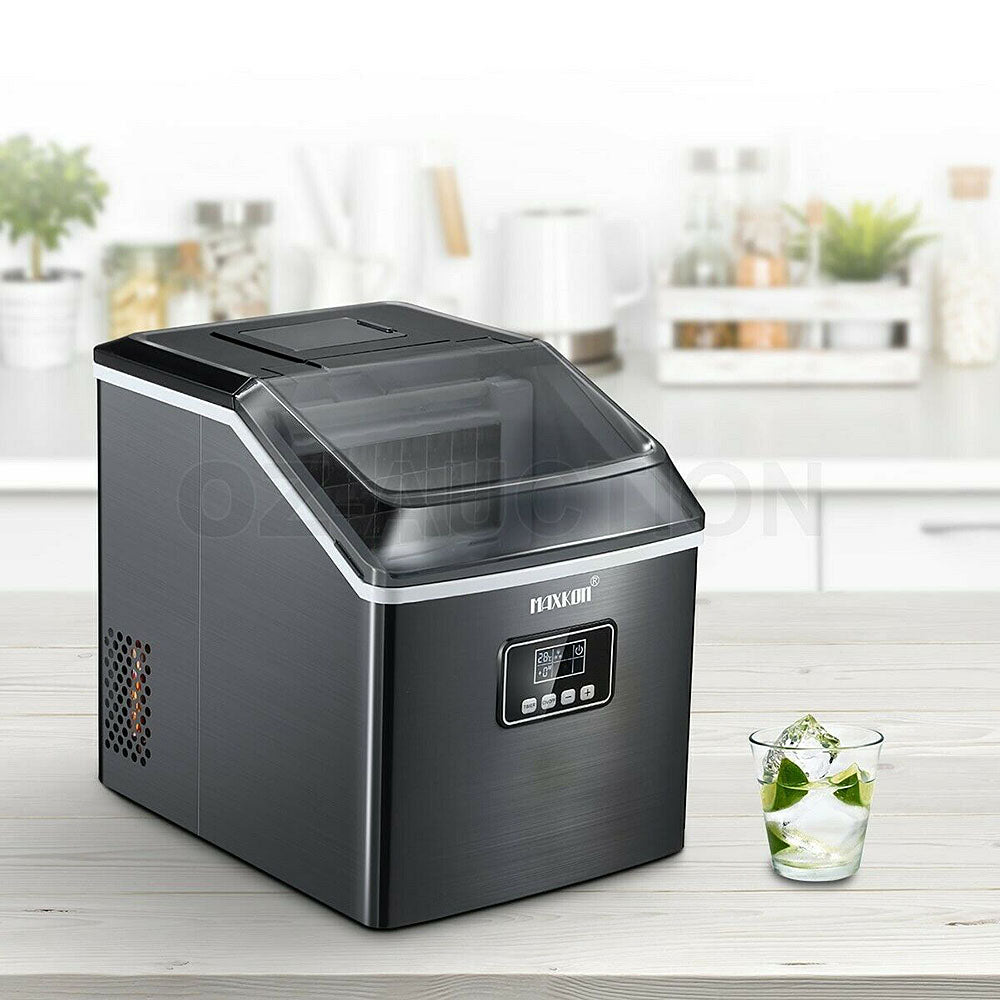 Mega 17 Kg Home Countertop Ice Maker. Stainless Steel