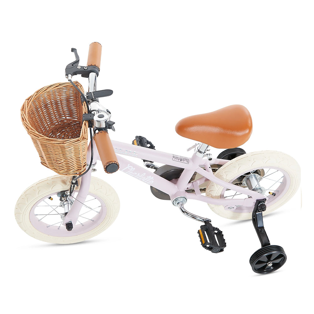 Classic Kids Steel Bike with Wicker Basket - 4 cols