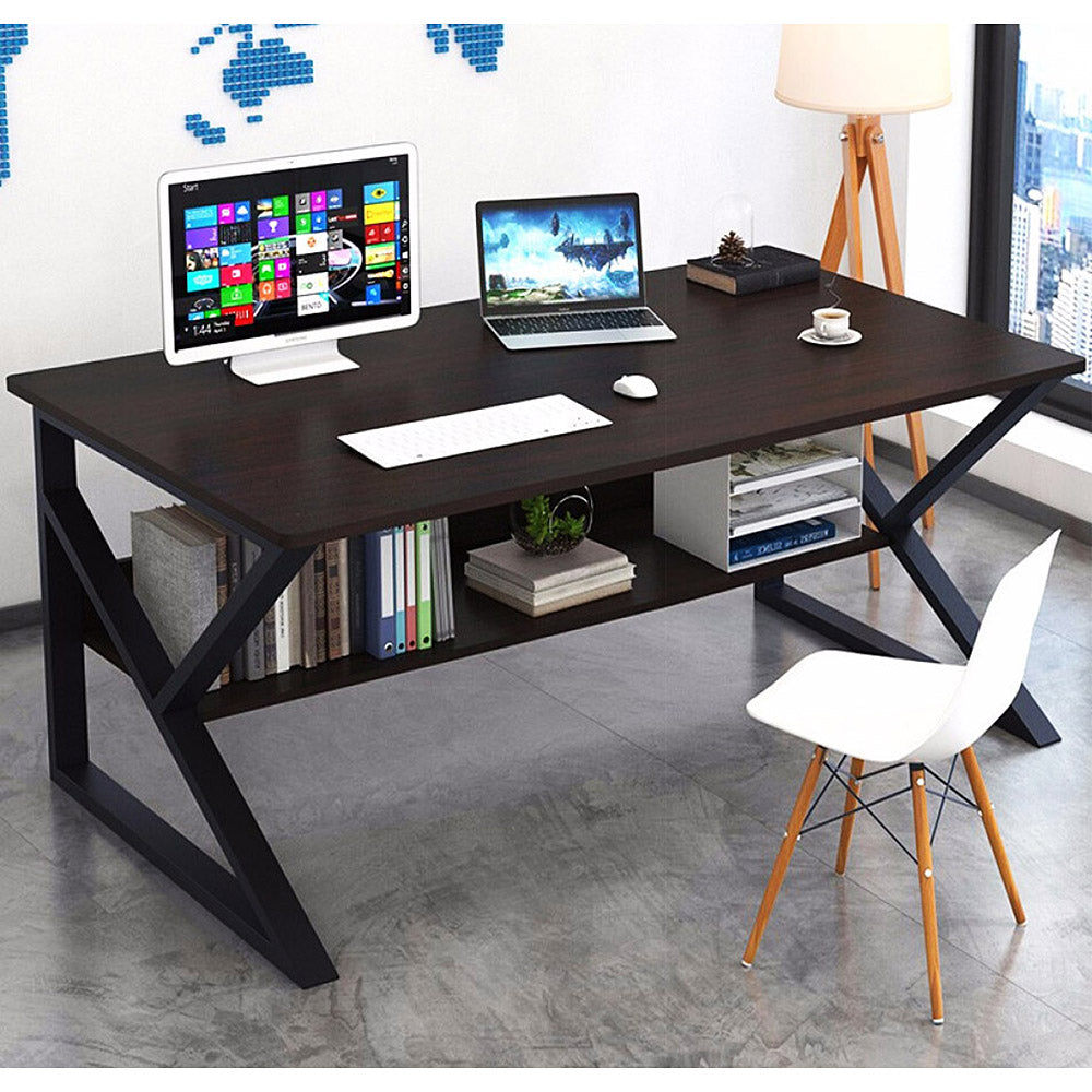 Motif  Wood & Metal Computer Desk with Shelf - 2 Sizes/3 Cols