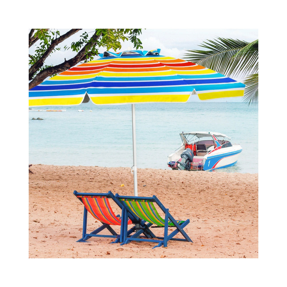 Vivi Beach Umbrella/Sun Shade w/Cup Holder & Carry Bag