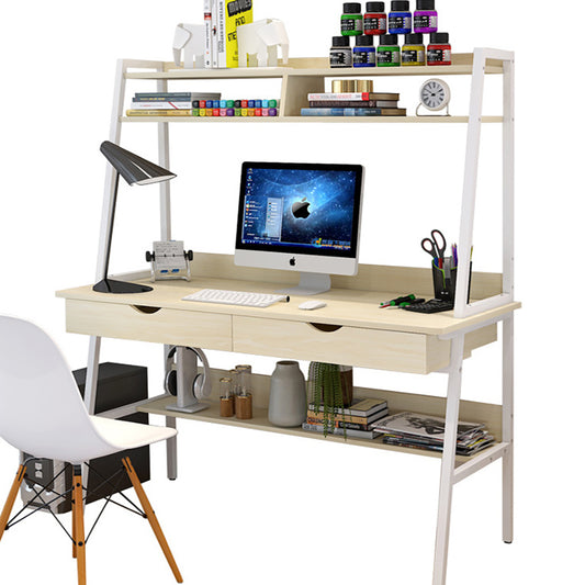 Network Computer Desk/Workstation with Shelves & Drawers - 5 Cols