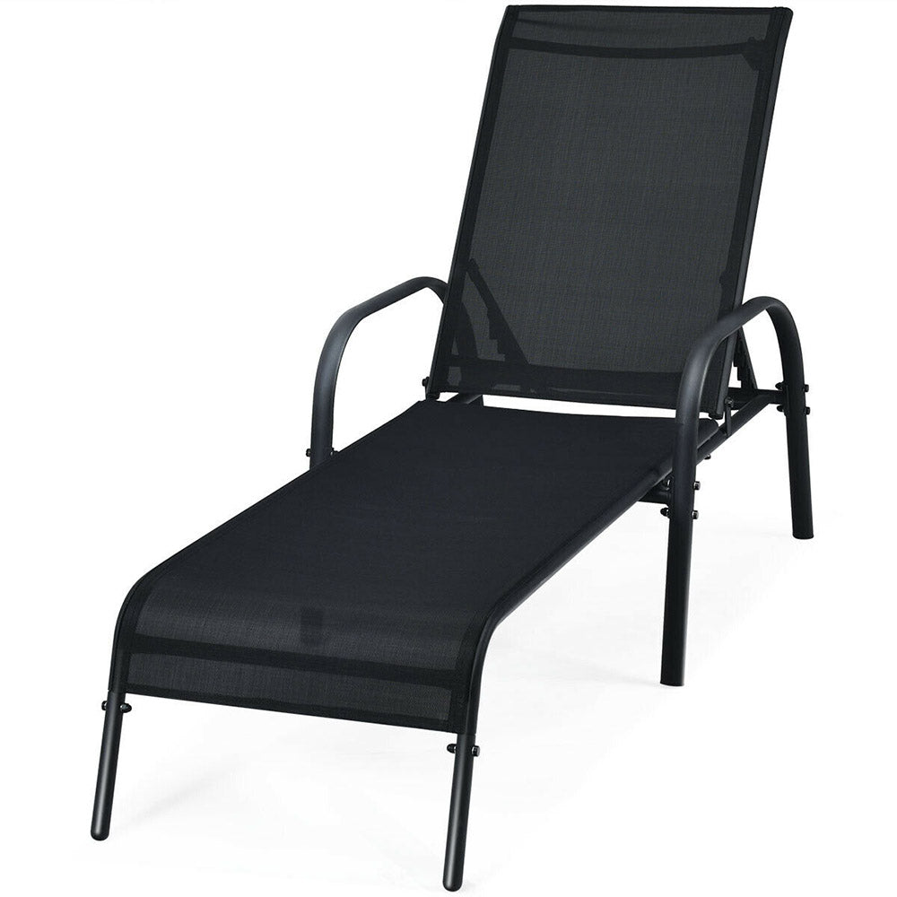 Recliner/Folding Sun Lounge & Beach Chair - 5 Adjustable Angles