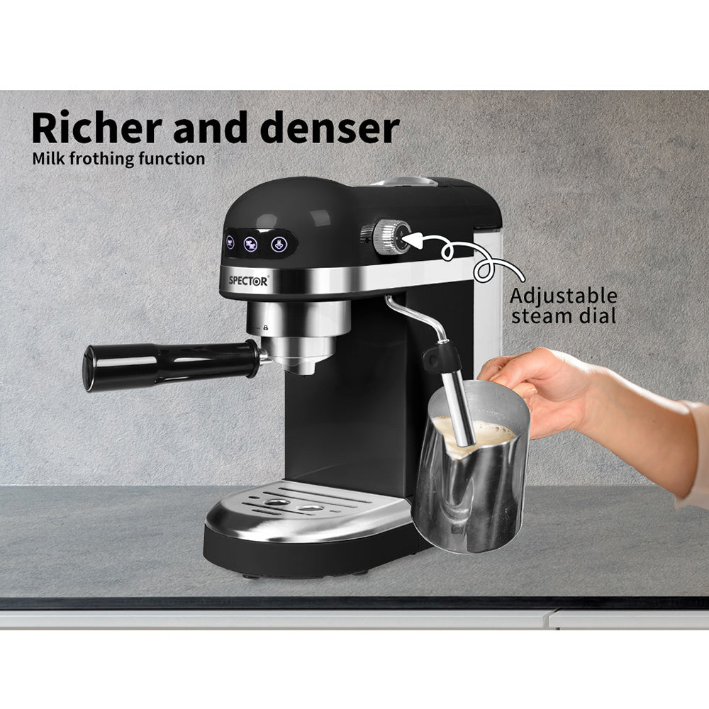 Personal Espresso Cafe Barista Machine for Espresso Latte Cappuccino Milk Frother