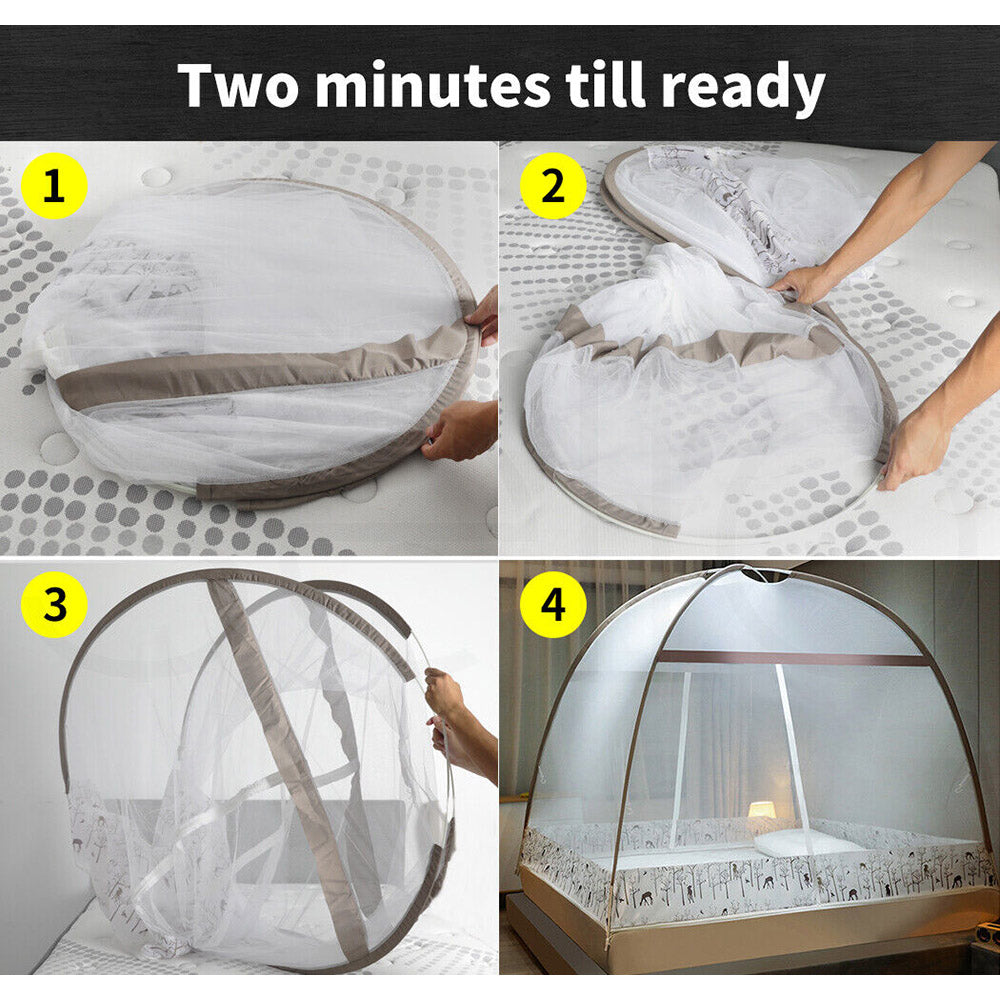 DreamLiving Mosquito Net Canopy/Dome w/Zipper & Storage Bag