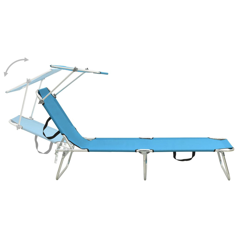 Brava! Folding Sun Lounger with Canopy - 6 Colours