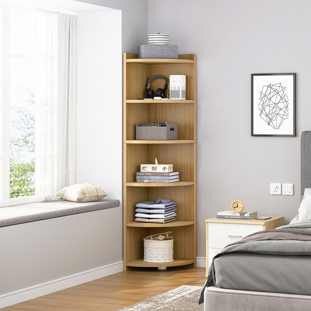 Renown 5 Tier Large & Stylish Wooden Corner Shelf Unit