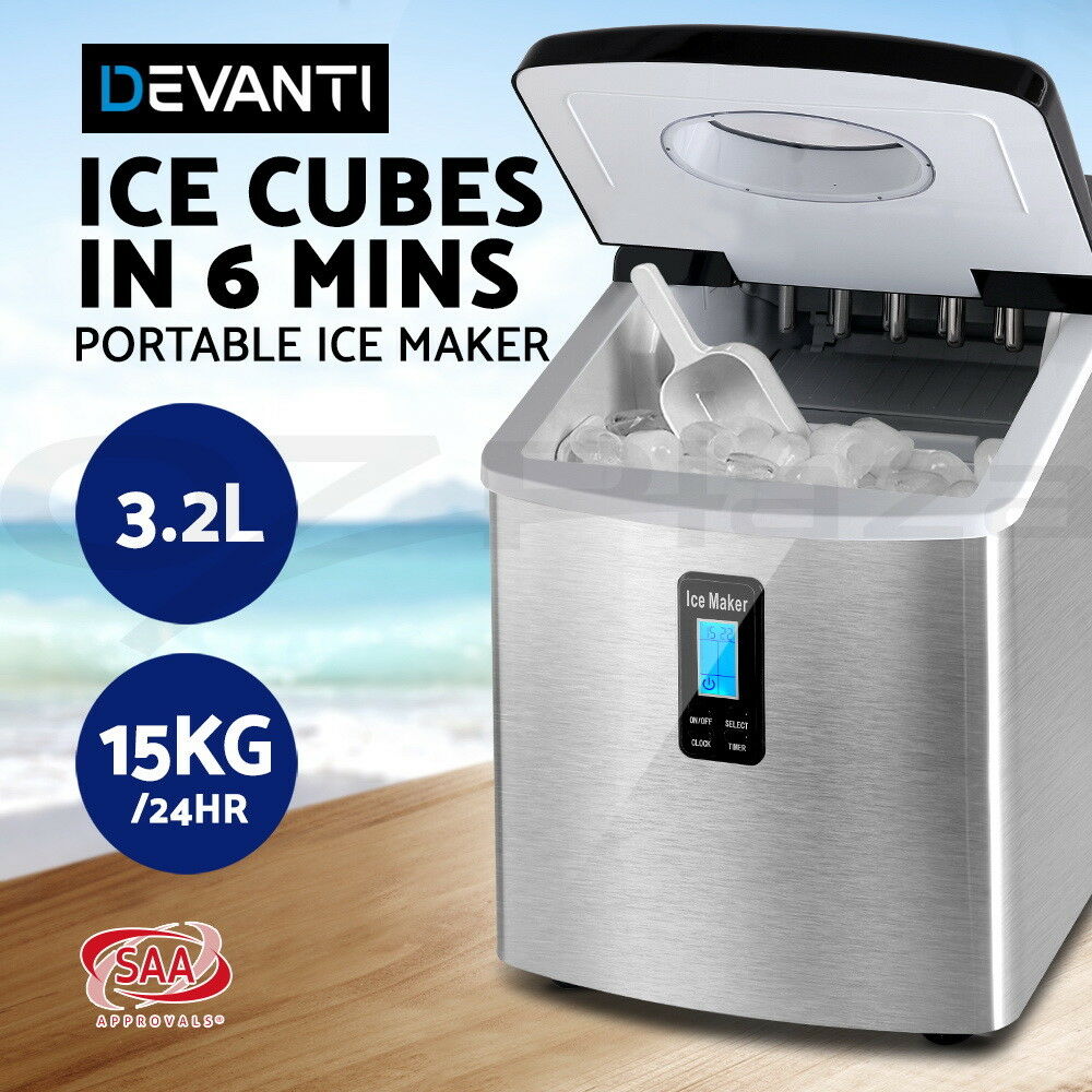 3.2L InStyle Portable Benchtop Ice Cube Maker  - Black or Grey