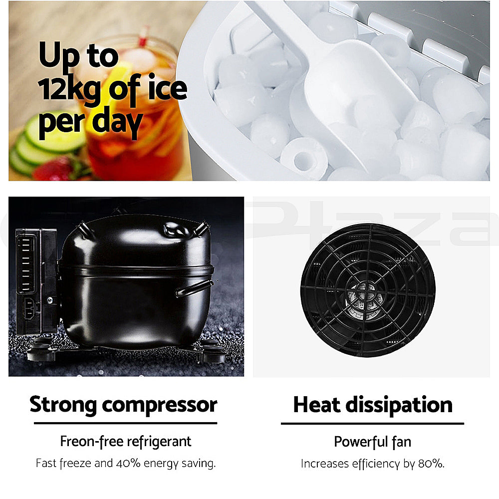 2L FreshLiving Portable Ice Maker Machine