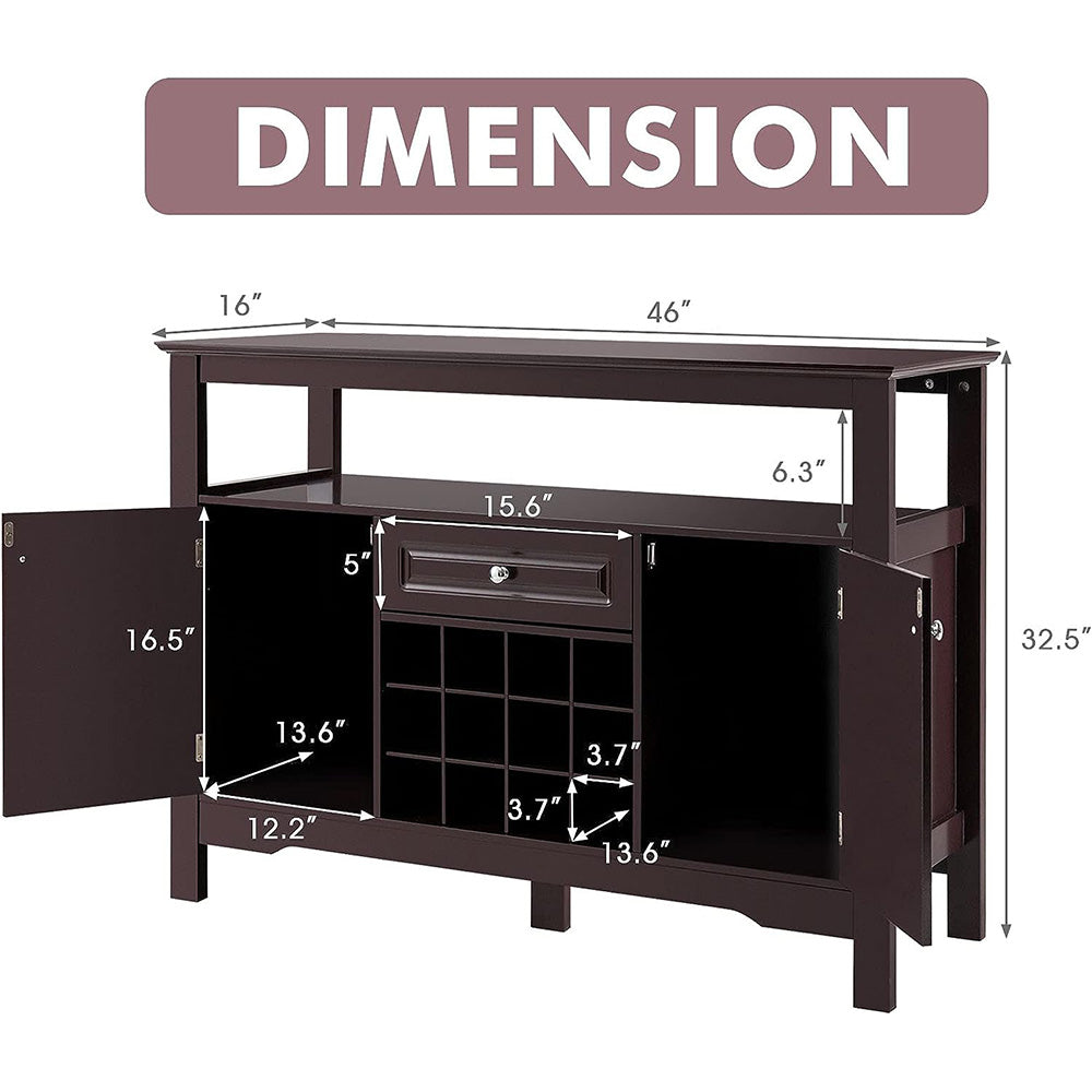 Nova Wine Cabinet/Sideboard Table with Drawer and Cupboards