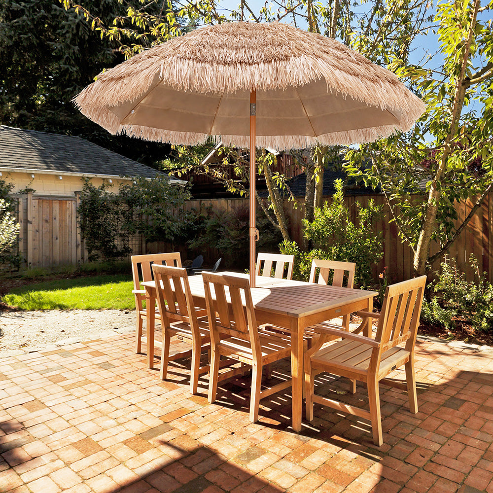 Thatched Portable Tiki Beach & Patio Umbrella - 2 Sizes