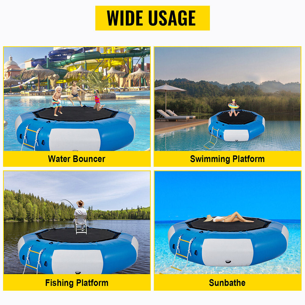 GoodTimes 4m Inflatable Water Trampoline/Floated w/ Ladder