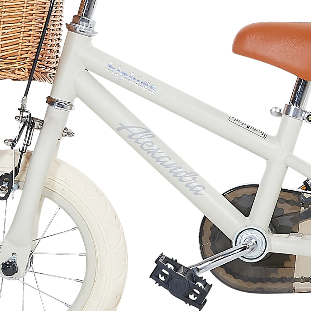 Classic Kids Steel Bike with Wicker Basket - 4 cols