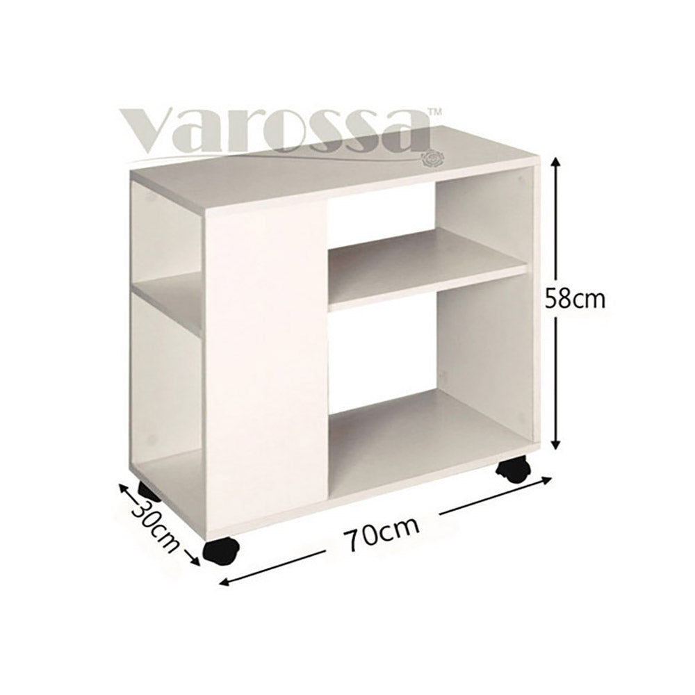 Performer Side Table w/4 Shelves & Casters - 3 cols