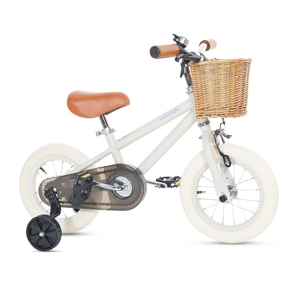 Classic Kids Steel Bike with Wicker Basket - 4 cols