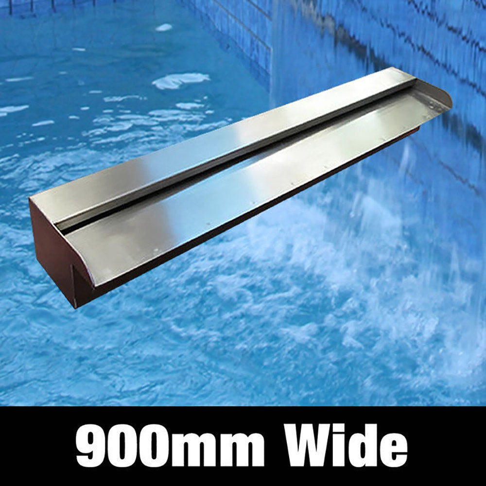 Vitalia Stainless Steel Pool Waterfall/Spillway 5 Sizes w or w/o LED