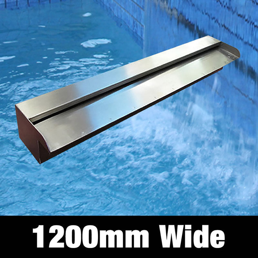 Vitalia Stainless Steel Pool Waterfall/Spillway 5 Sizes w or w/o LED