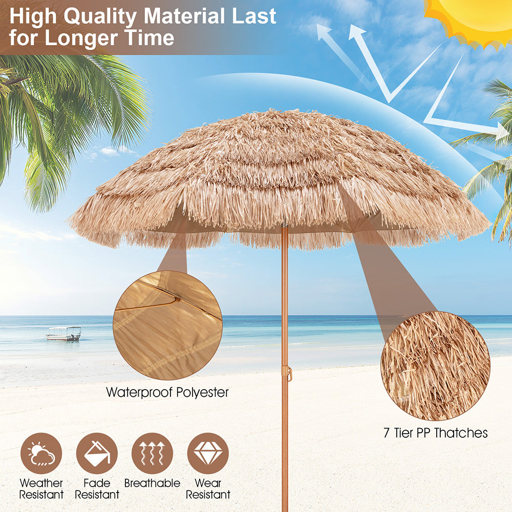 Thatched Portable Tiki Beach & Patio Umbrella - 2 Sizes