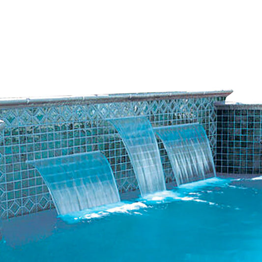 Vitalia Stainless Steel Pool Waterfall/Spillway 5 Sizes w or w/o LED