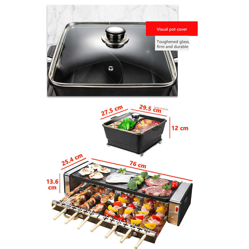 Electric 2 in 1 Skewer Grill and Hotpot