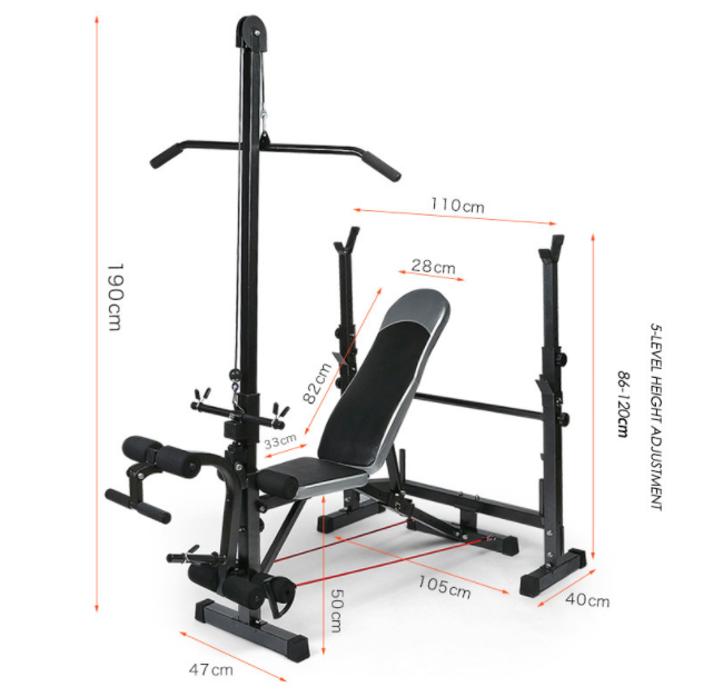 Multi-Station Weight Bench Press  6 in 1 Pull Home Gym