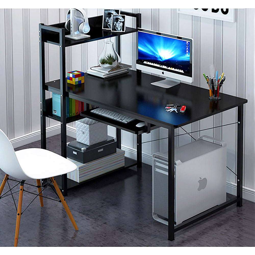 Synsia Combination Workstation Computer Desk with Storage Shelves - Deluxe Home Delight