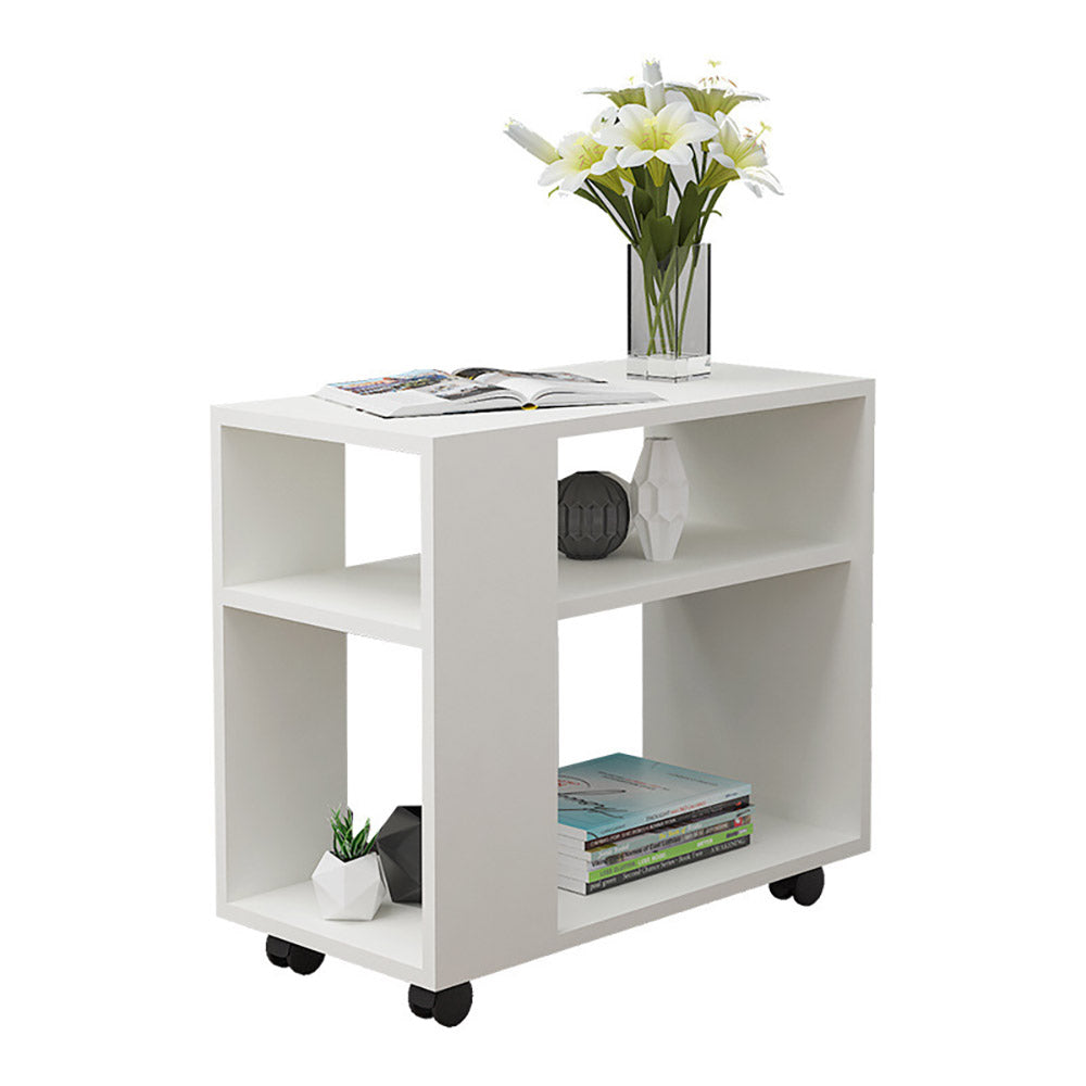 Performer Side Table w/4 Shelves & Casters - 3 cols