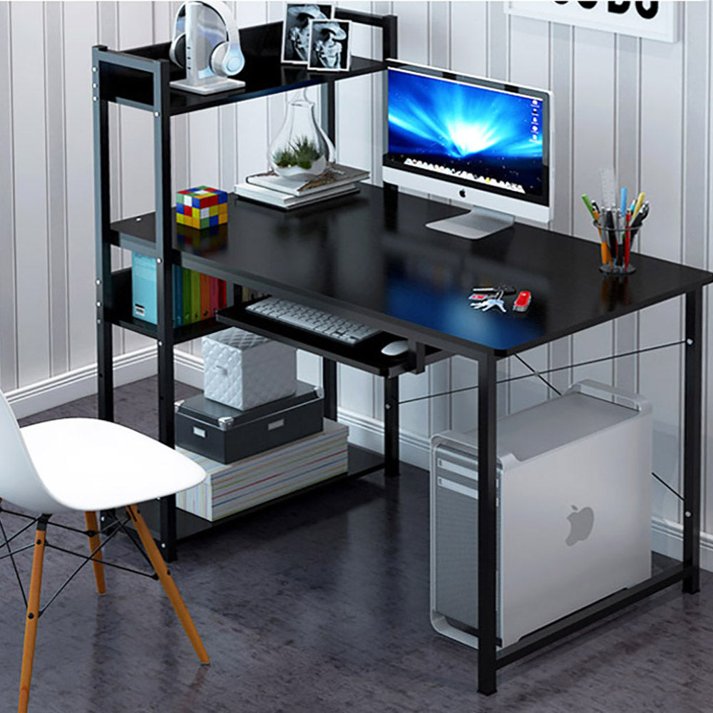 Synsia Combination Workstation Computer Desk with Storage Shelves - Deluxe Home Delight