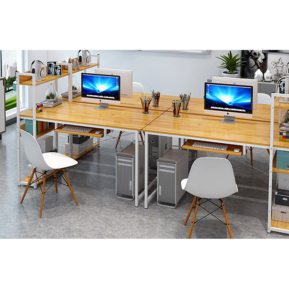 Synsia Combination Workstation Computer Desk with Storage Shelves - Deluxe Home Delight