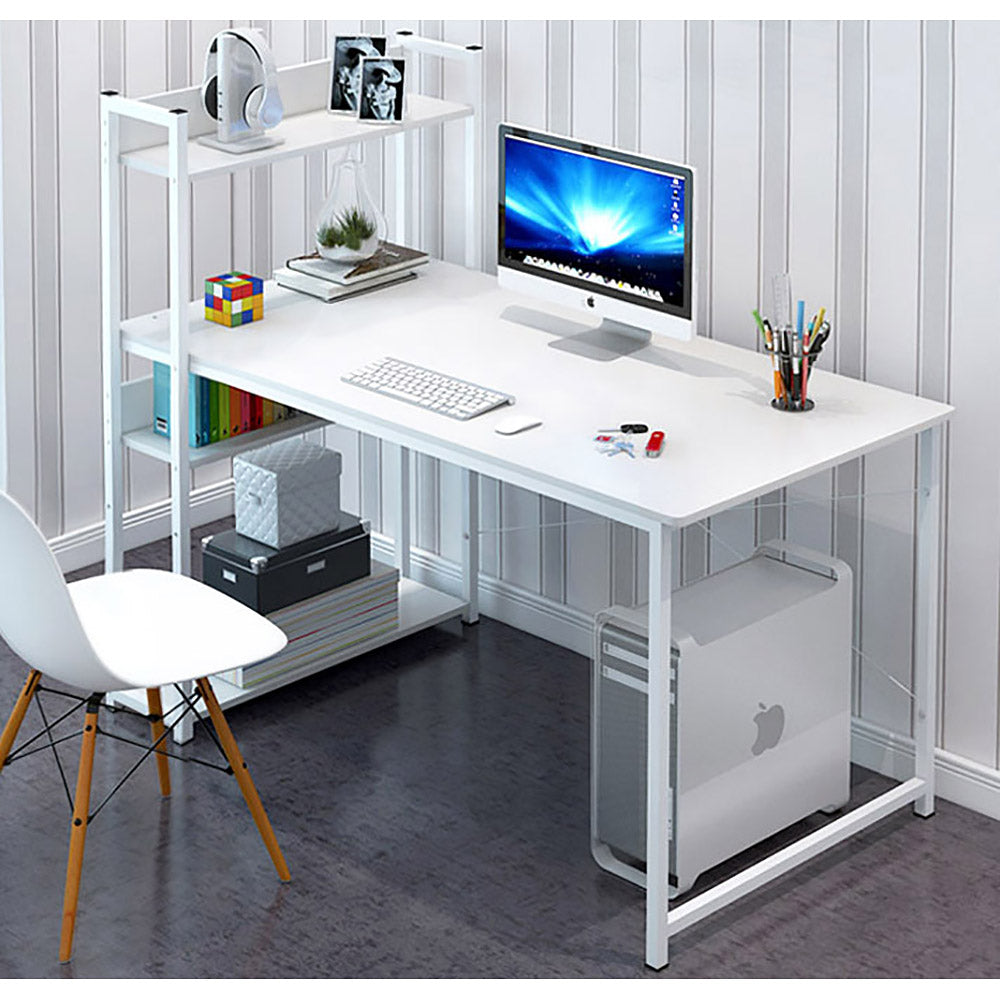 Synsia Combination Workstation Computer Desk with Storage Shelves - Deluxe Home Delight